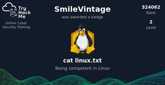 Cat Linux Completion Badge