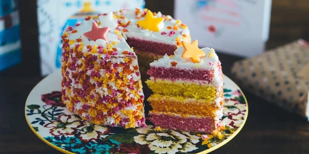 Tasty looking colourful cake